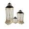 Rustic Brown Wooden Garden-Style Lantern Set, 17"-49.2"